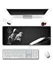 SonicTouch Kartalın Efendisi Siyah Beyaz Pürüzsüz Sıvı Geçirmez XXL Gamer Klavye Mousepad 40x90cm