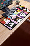 SonicTouch Mutlu Patişler Renkli Pürüzsüz Sıvı Geçirmez Yüzey XXL Gamer Ofis Klavye Mousepad 40x90cm