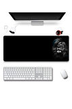 SonicTouch UltraGrand Mavi Gözlü Aslan Xxl Gaming Oyuncu Masaüstü Siyah Klavye Mouse Pad 40x90Cm