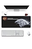 SonicTouch Kişiye isme Özel Kartal Figürlü Siyah Beyaz Fotoğraflı XXL Gamer Klavye Mousepad 40x90cm