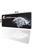SonicTouch Kişiye isme Özel Kartal Figürlü Siyah Beyaz Fotoğraflı XXL Gamer Klavye Mousepad 40x90cm
