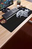 SonicTouch Kişiye isme Özel Kartal Figürlü Siyah Beyaz Fotoğraflı XXL Gamer Klavye Mousepad 40x90cm