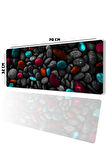 SonicTouch Renkli Çakıl Taşları Gamer Oyuncu Dikişsiz Sıvı Geçirmez Klavye Mouse Pad 32x70Cm