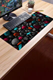 SonicTouch Renkli Çakıl Taşları Gamer Oyuncu Dikişsiz Sıvı Geçirmez Klavye Mouse Pad 32x70Cm