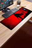 SonicTouch Crimson Siren Vampir Kadın Kırmızı Gamer Oyuncu Dikişsiz Klavye Mouse Pad 32x70Cm