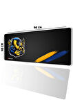 SonicTouch Kupa Avcısı Kanarya Sarı Lacivert Pürüzsüz Sıvı Geçirmez XL Gamer Klavye Mousepad 40x90cm