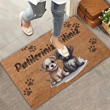 Valerine Life Sevimli Yavru Köpekler Patilerinizi Silin Kapı Önü Paspası 45x70cm