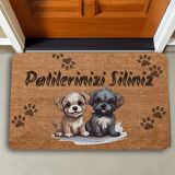 Valerine Life Sevimli Yavru Köpekler Patilerinizi Silin Kapı Önü Paspası 45x70cm