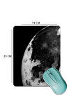 SonicTouch Ayın Karanlık Yüzü Siyah Pürüzsüz Yüzey Kaymaz Dikişsiz Gamer Oyuncu Mouse Pad 19x23cm