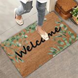 Valerine Life Okaliptüs Yaprakları Welcome Kapı Önü Paspası 45x70cm