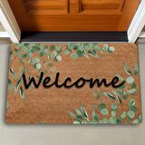 Valerine Life Okaliptüs Yaprakları Welcome Kapı Önü Paspası 45x70cm
