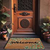 Valerine Life Okaliptüs Yaprakları Welcome Kapı Önü Paspası 45x70cm