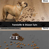MAtGo Pati Gri Köpekli Beslenme Matı Kaymaz Sıvı Geçirmez Kedi Köpek Mama Paspası 50x70cm