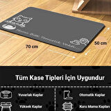 MAtGo Pati Temizlik Vakti Beslenme Matı Kaymaz Sıvı Geçirmez Kedi Köpek Mama Paspası 50x70cm