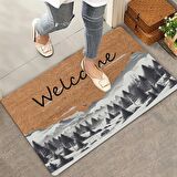 Valerine Life Kar ve Çam Ormanı Welcome Kapı Önü Paspası 45x70cm