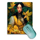 SonicTouch Japon Orman Perisi Kaydırmaz Gaming Oyuncu Dikişsiz Sarı Yeşil Mouse Pad/Ped 17x21cm