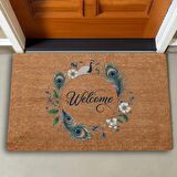 Valerine Life İhtişamlı Tavus Kuşu Welcome Kapı Önü Paspası 45x70cm