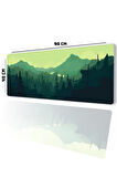 SonicTouch UltraGrand Dağ Orman Manzaralı Yeşil Xxl Gaming Oyuncu Masaüstü Klavye Mouse Pad 40x90Cm