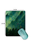 SonicTouch Çam Ormanı Yeşil Pürüzsüz Yüzey Kaymaz Taban Dikişsiz Gamer Oyuncu Mouse Pad 19x23cm