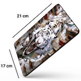 SonicTouch Çin Beyaz Kaplanı (White Tigger) Kaydırmaz Gaming Oyuncu Dikişsiz Mouse Pad/Ped 17x21cm