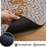 MAtGo Pati Beslenme Matı Çizgi Patili Su Geçirmez Kaymaz Krem Kedi Köpek Mama Paspası 50x70cm