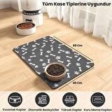 MAtGo Pati Besleme Matı Pati ve Kemikli Kaymaz Antrasit Gri Kedi Köpek Mama Pad/Paspası 40x60cm
