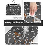 MAtGo Pati Besleme Matı Pati ve Kemikli Kaymaz Antrasit Gri Kedi Köpek Mama Pad/Paspası 40x60cm