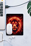 SonicTouch Kırmızı Neon Aslan Pürüzsüz Yüzey Kaymaz Taban Dikişsiz Kenar Gamer Oyuncu Mouse Pad 19x23cm