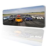 SonicTouch Car Race Arabalar Kaydırmaz Gaming Oyuncu Masaüstü Dikişsiz Siyah Turuncu Klavye Pad 32X70Cm
