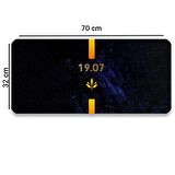 SonicTouch Sarı Lacivert 1907 Kaydırmaz Gaming Oyuncu Masaüstü Dikişsiz Siyah Klavye Pad 32x70cm