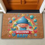 Valerine Life Yeni Doğan Balonlu Welcome Hoş Geldin Bebek Kapı Önü Paspası 45x70cm