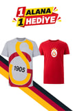 GALATASARAY ORİJİNAL LİSANSLI GRİ T-SHİRT, HEDİYELİ KIRMIZI T-SHİRT