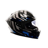 Nukro 853 Power Blue Black Full Face Motosiklet Kaskı