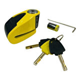 Auvray Alarmlı Motosiklet Disk Kilidi 6mm 120 Db Sarı/Siyah