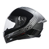 Beon B-507 Full Face Motosiklet Kaskı FF01 Gri/Siyah