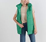 Kapüşonlu Anorak Yelek Yeşil