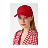 Unisex  Arkası Ayarlı Kep Şapka Kırmızı