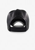 Unisex Arkası Cırtlı Ayarlanabilir Deri Kep Şapka Siyah