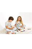 Kısa Kollu + Özel Kalem BOYANABİLİR Kız Erkek Çocuk Pijama Takım