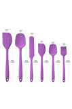 6lı Silikon Fırça Spatula Servis Takımı Yanmaz Yapışmaz Fırçası Kaşık Bıçak Spatula Seti Mor
