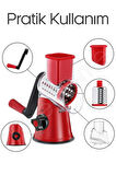Tilbe Home Vegetable Grinder Eko Dilimleyici Kollu Rende Öğütücü 3 Çelik Bıçaklı Sebze Doğrayıcı Mutfak Robotu