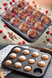 Muffin Kalıbı 12'li Kek Pasta Kurabiye Cupcake Muffin Kalıbı Kek Çörek Fırın Kapsül Tepsisi Siyah