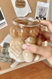2li Boncuklu Bardak Meşrubat Su Kahve Sunum Bardağı Isıya Dayanıklı Borosilikat Cam Retro Bardaklar