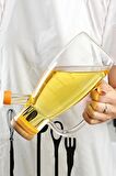 2'li Bambu Kapaklı Yağdanlık 1000 ml Borosilikat Cam Yağlık Sirkelik Şişesi Master Vakumlu Sosluk