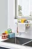 3lü Yapışkanlı Dolap İçi Düzenleyici Mutfak Banyo Lavabo Hazneli Organizer Bulaşıklık Sabunluk Seti