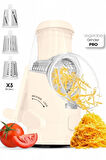 Tilbe Home Vegetable Grinder Pro Dilimleyici Kollu Rende Öğütücü 3 Çelik Bıçaklı Sebze Doğrayıcı Mutfak Robotu