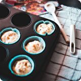 Cupcake Muffin Kalıbı Kek Yanmaz Yapışmaz 12’li Fırın Çörek Tepsisi Teflon Paslanmaz Karbon Siyah