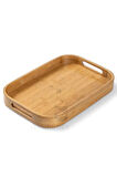 Bambu Oval Tepsi İdeal Boy 33X22 cm Servis Çay Kahve Sunum Tepsisi Lüx Bambu Classic Oval Tepsi