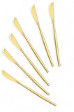 Tilbe Home Lüx 6 Parça Gold Bıçak Seti Paslanmaz Çelik Çeyiz Bıçak Takımı Parlak Pürüzsüz Gold Series