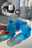 Tilbe Home 6'lı Mini Boncuk Şekilli Bardak Kahve Sunum Bardağı Isıya Dayanıklı Üzüm Bardak 90 ml.